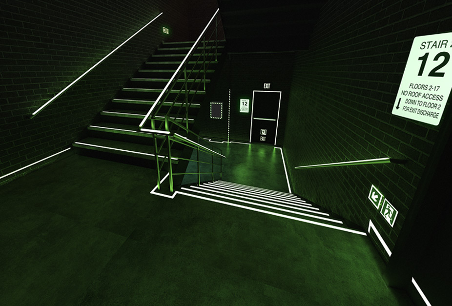 Safe T Nose Egress Path Markings Code Compliance Stairwell Image