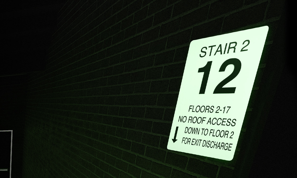 2018-IFC-IBC-1023.9 stairway identification signs
